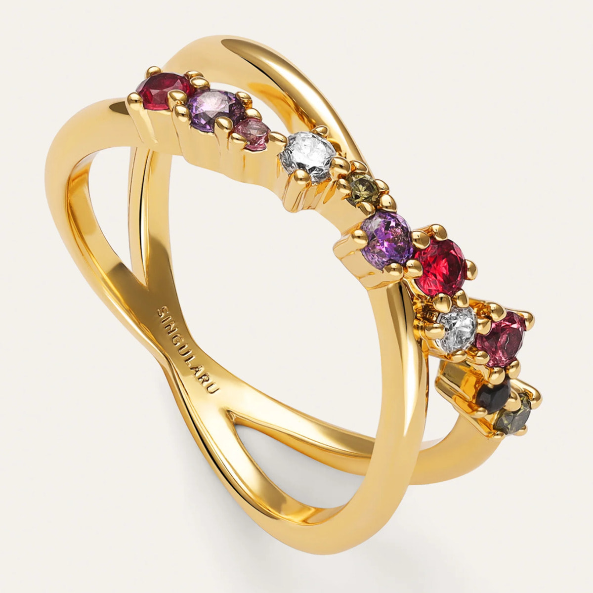 Anillo Estelar Cross Baño Oro