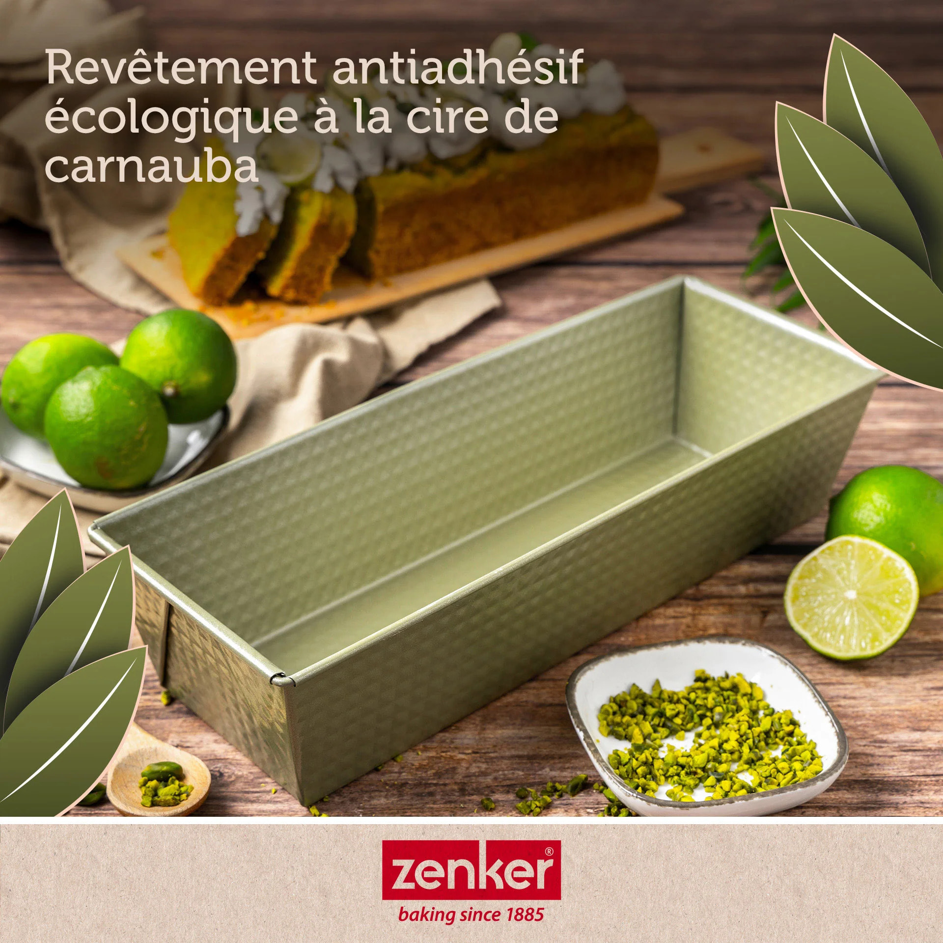 Lot de 2 moules à gâteaux 30/30 cm en acier Zenker Green Vision