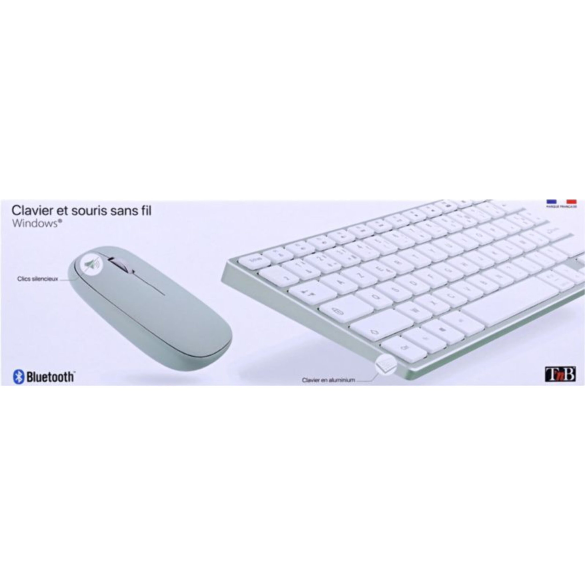 Clavier + Souris TNB rechargeable en aluminium et souris