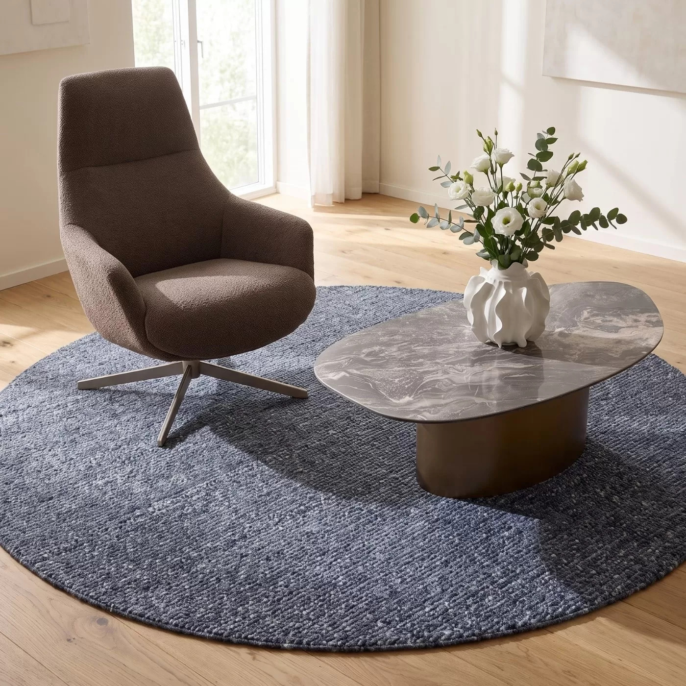 Tapis Boucara 250cm bleu Kare Design