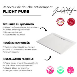 Receveur de douche antidérapant Flight Pure extra-plat, sans ressaut 180 x 80, rectangle