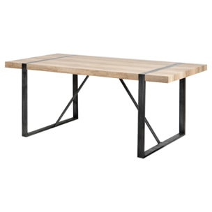 Mesa Comedor Madera-metal Natural 180x90x76 Cm