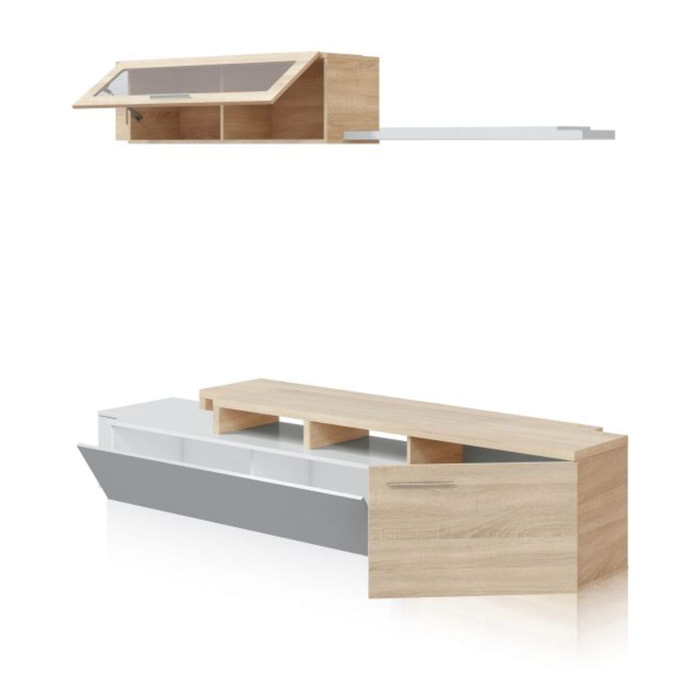 Salón Nero Blanco Brillo - Roble Canadian