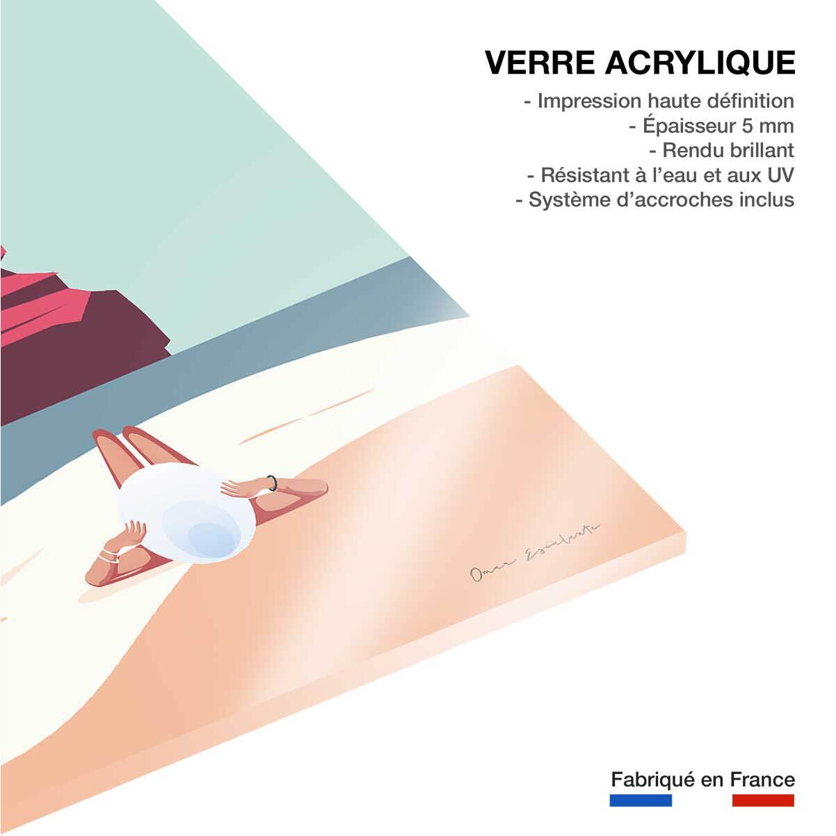 Tableau mer plage au portugal  Tableau plexiglas