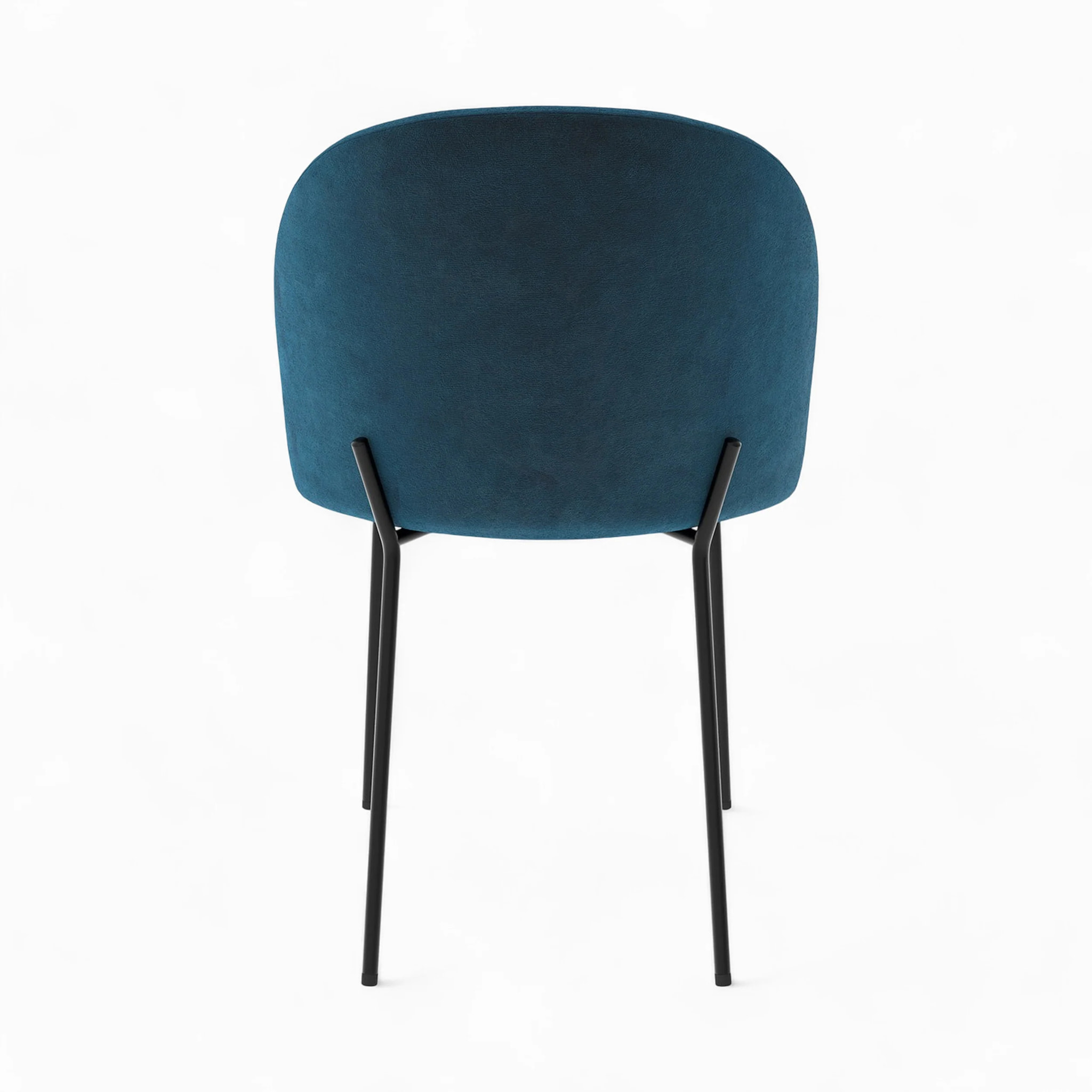 Pack 4 chaises en velours jaune moutarde et bleu foncé - Karl