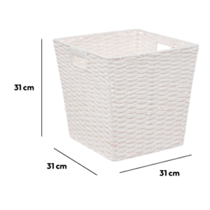 Panier vannerie 31x31cm Blanc Mix N' Modul