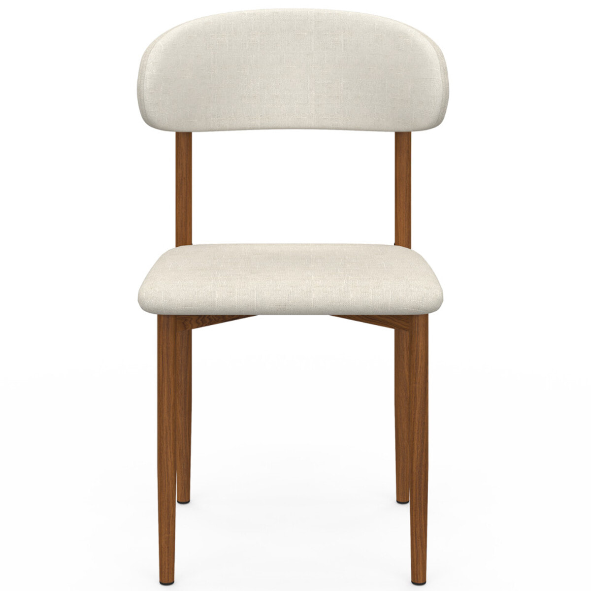 Chaises Callisto tissu beige pieds effet noyer - lot de 6