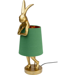 Lampe Animal lapin dorée et verte 68cm Kare Design