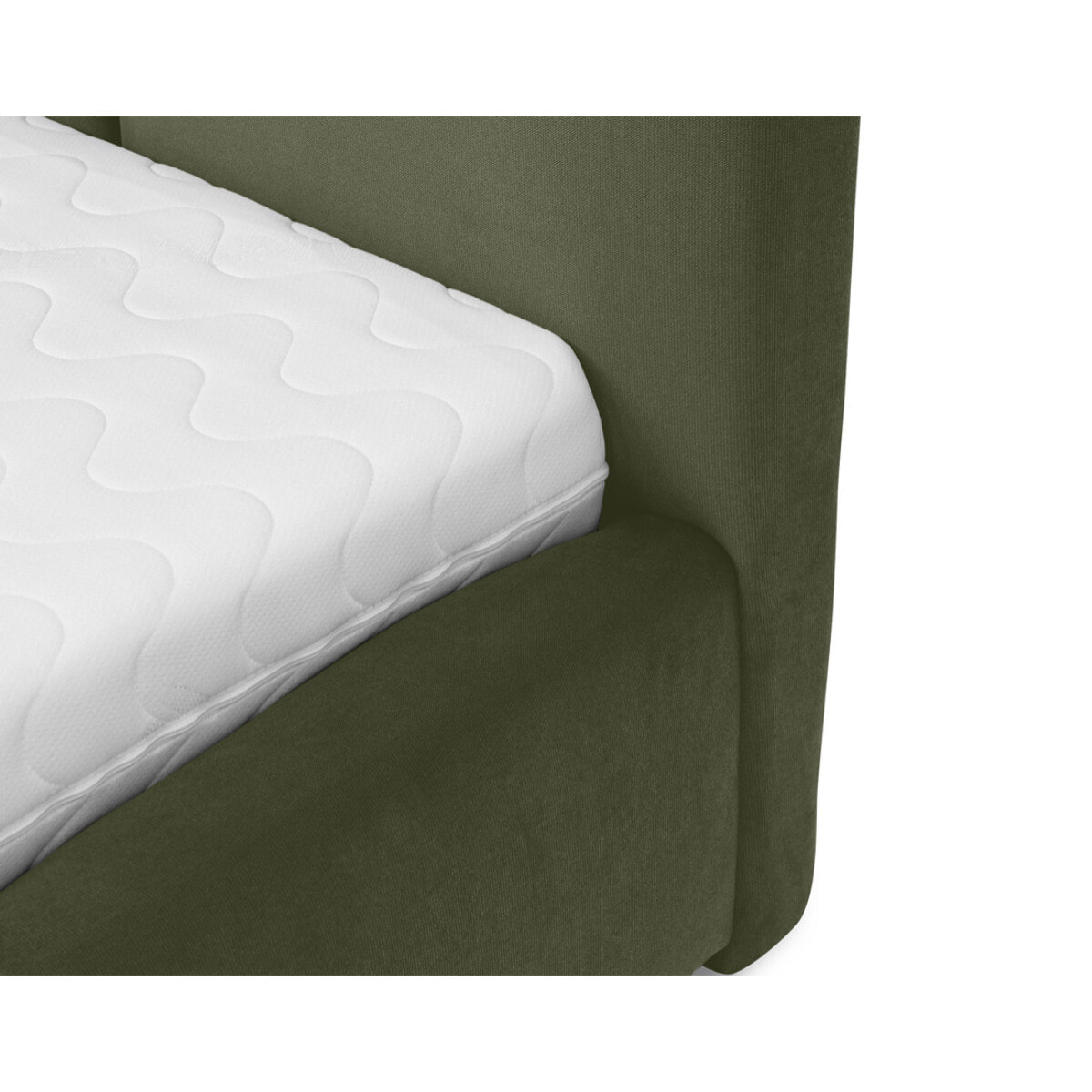 Noa - lit coffre - 180x200 cm - en velours - sommier inclus - Vert Kaki