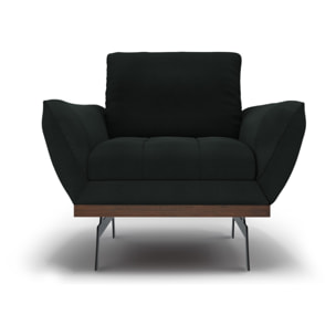 Fauteuil "Olivier" en tissu structurel noir