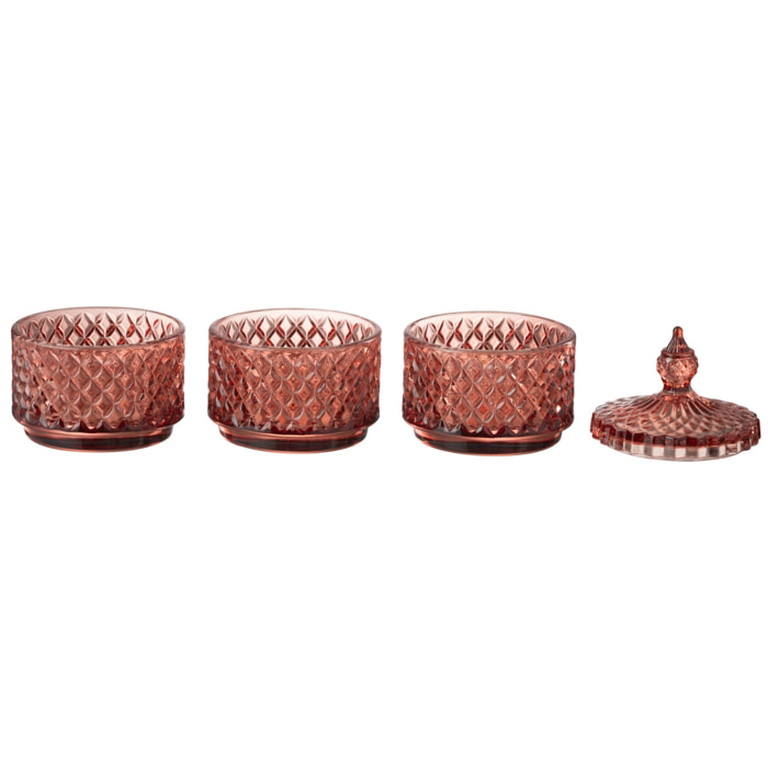 J-Line pot de conservation 3 Etages - verre - orange
