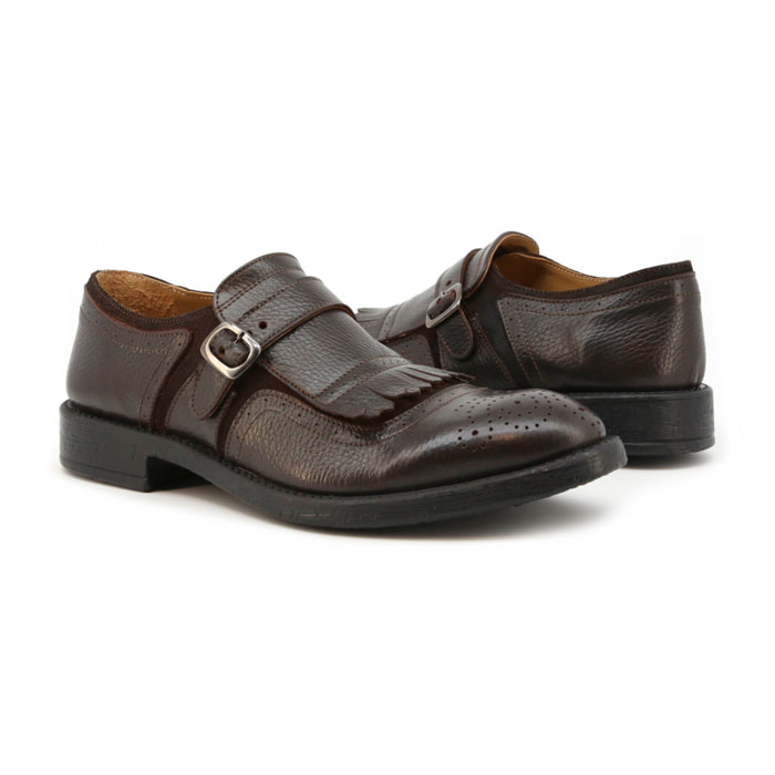 Zapatos Monkstrapa para Hombre - Duca di Morrone Samuele Leather Dark Brown