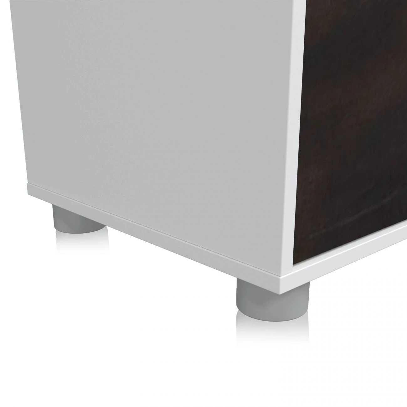 Salón con mueble de TV y estantería en blanco mate y óxido 200 cm Arlet Blanco Artik (Blanco Mate) - Óxido