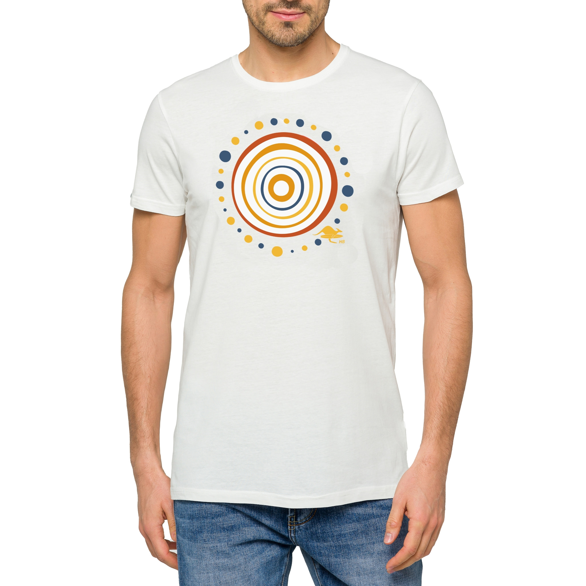 T-shirt in cotone 150 gr Hot Buttered Aboriginal Bianco