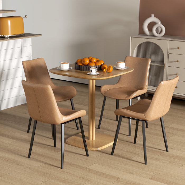 Mesa de Comedor de Madera, Mesa de Cocina Cuadrada para 4 Personas, Base Cuadrada, para Espacios Pequeños, Salón, 70x70x75 cm, Madera Natural