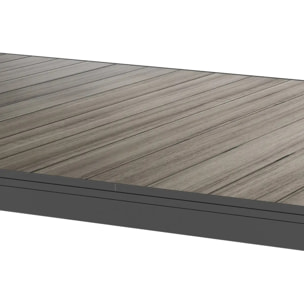 Table de jardin extensible "Evasion" seigle & graphite 10 places en aluminium traité époxy