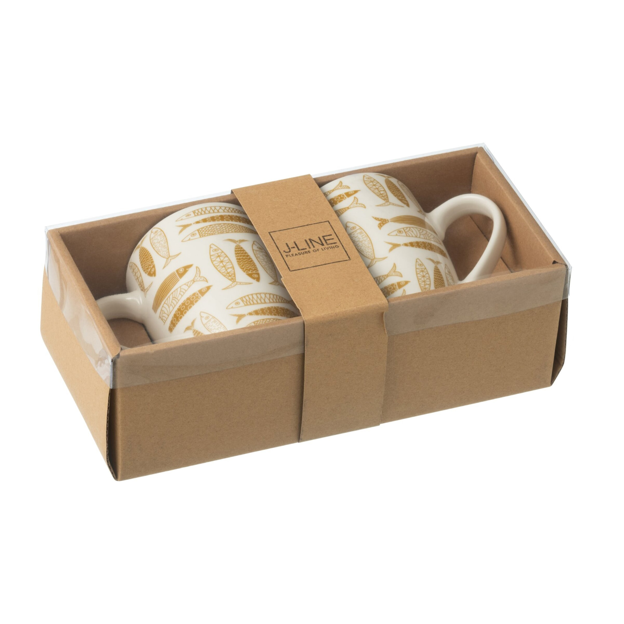 J-Line tasse - céramique - brun - boîte de 2