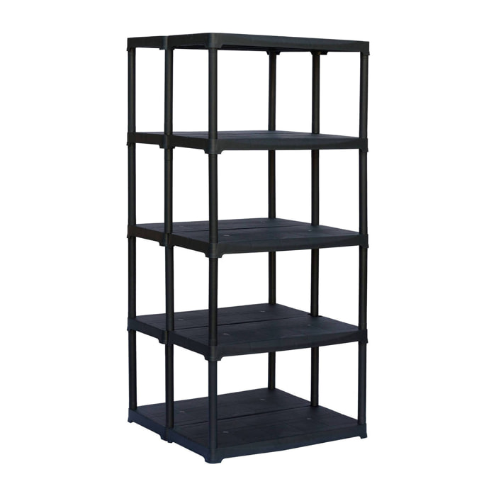 Armadio da esterno Aurelian, Scaffale outdoor, Armadio balcone multiuso, Armadietto da esterno, 100% Made in Italy, Antracite, 80x59h176 cm