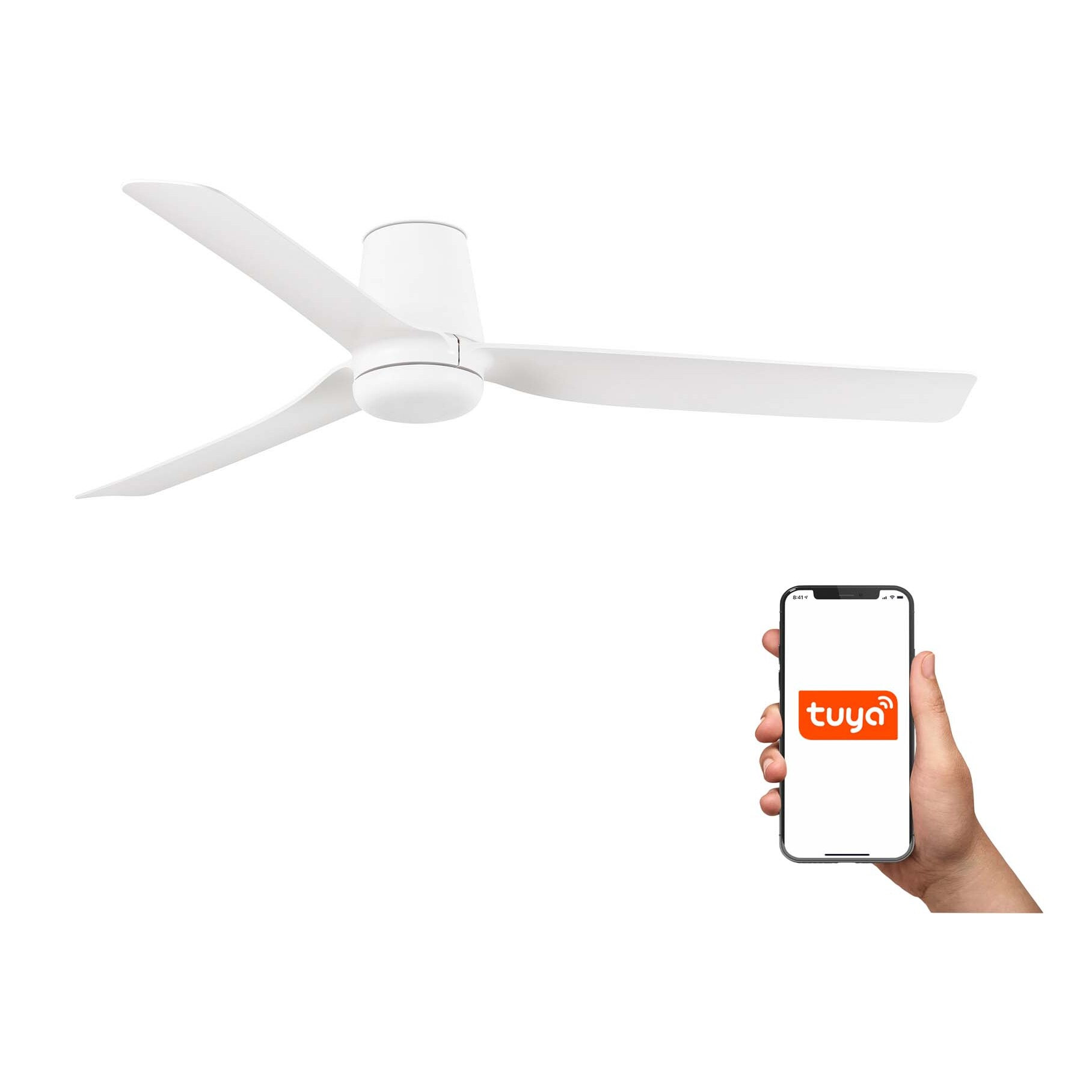PUNT TUB M Ventilateur de plafond blanc TUYA