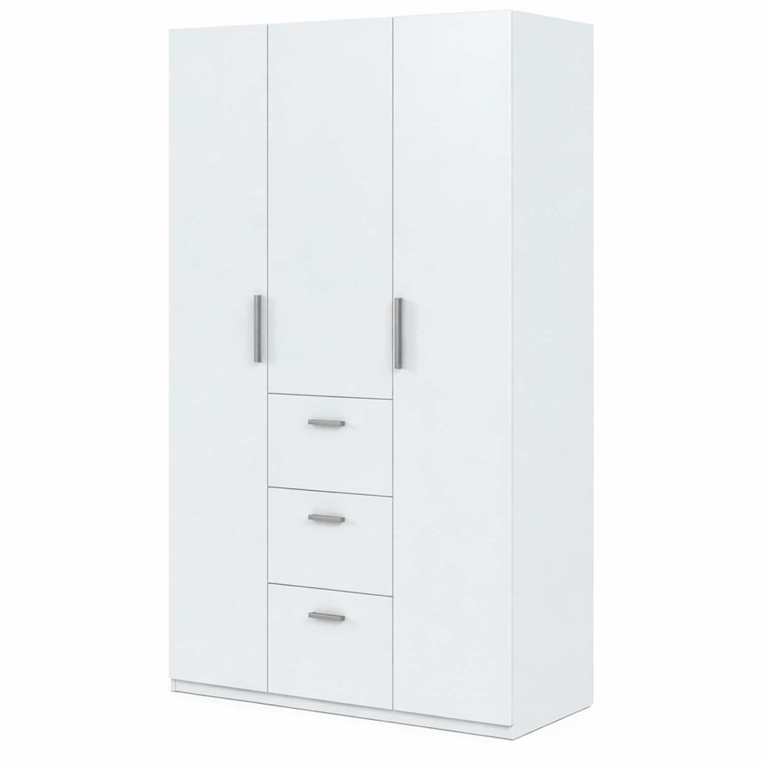 Armadio Da Camera 3 Ante E 3 Cassetti Con Appendiabiti E 6 Ripiani Guardaroba Capiente Salvaspazio Per Camera Matrimoniale 117 x 203 x 52 Cm Bianco