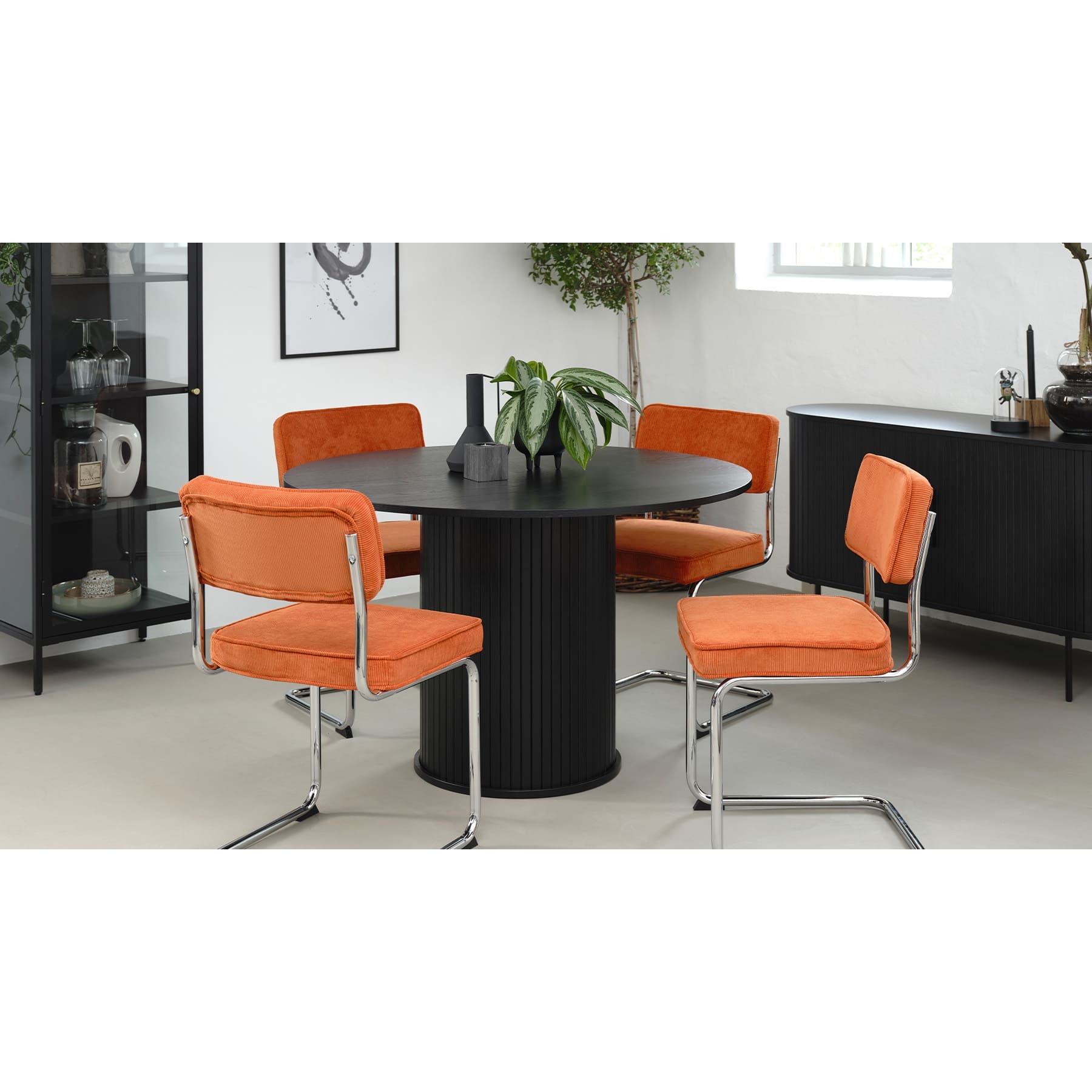 Table à manger bois noir alba 120x120cm