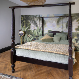 Coussin en coton gaufré vert 45cm GALI