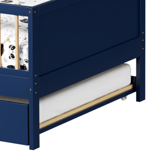 Lit gigogne pour enfant 190x90cm bleu foncé ADAM