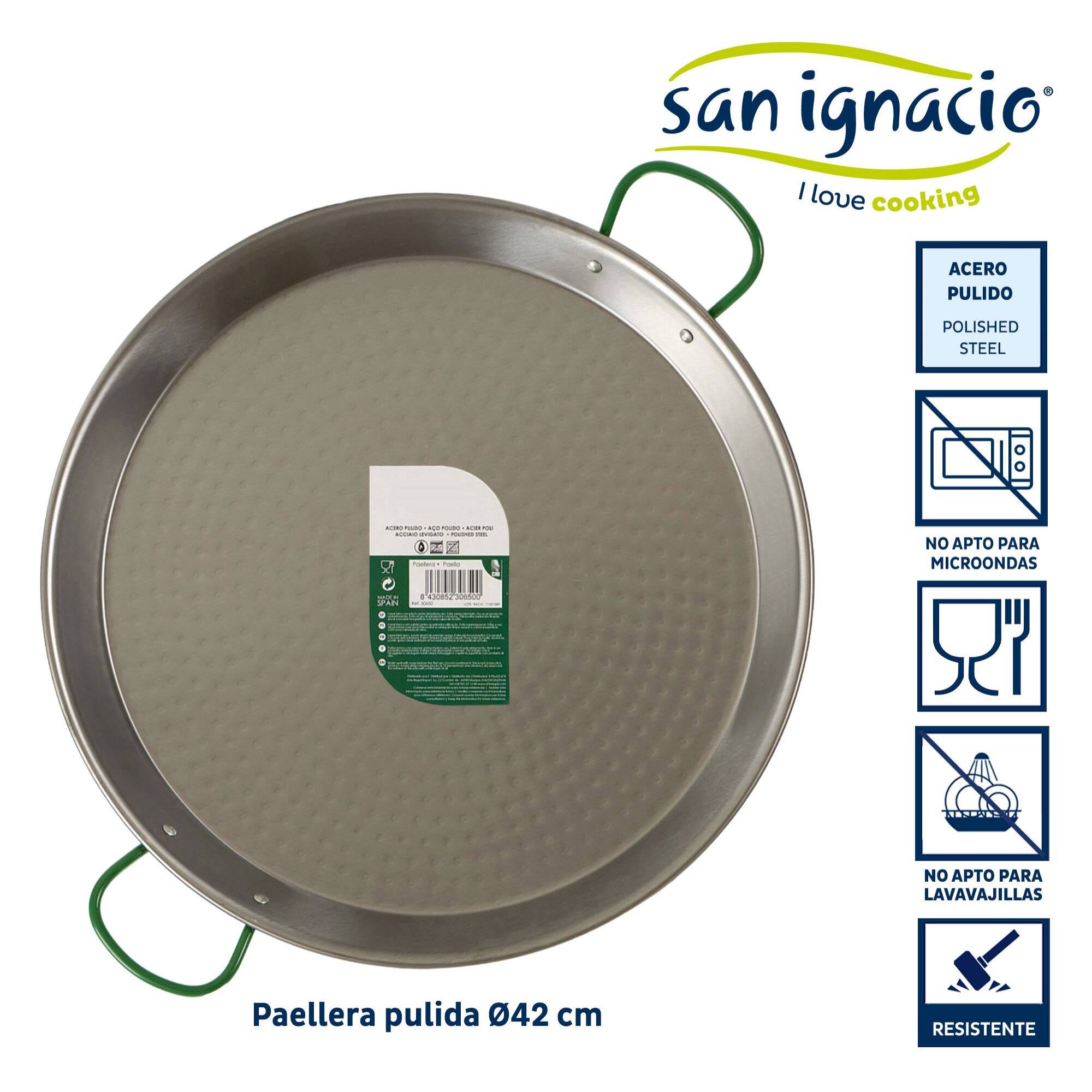 Paellera pulida 55 cm 16 raciones colección la dehesa