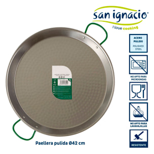 Paellera pulida 55 cm 16 raciones colección la dehesa