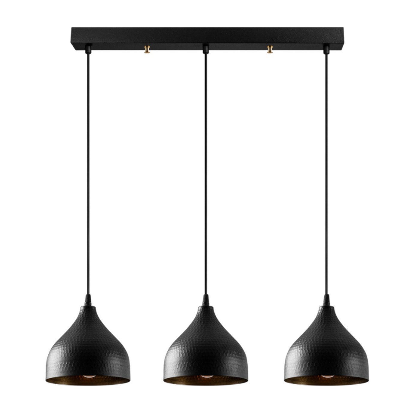 Suspension en métal noir 3 ampoules LUISA