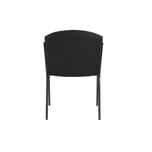 Chaise design noire en tissu velours et métal BRIANE