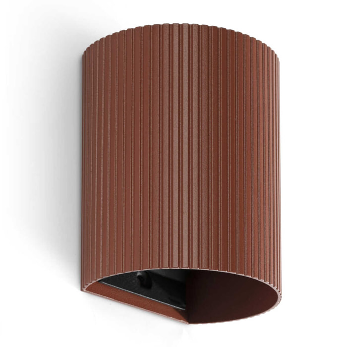 SOLE Lampada da parete rotondo terracotta scanalata