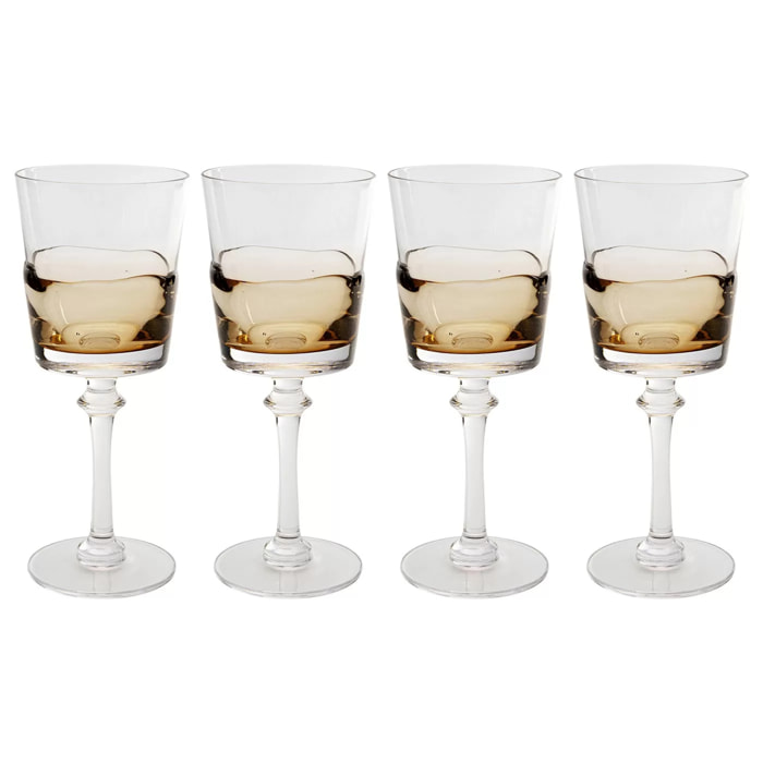 Verres à vin Mimi ambre set de 4 Kare Design