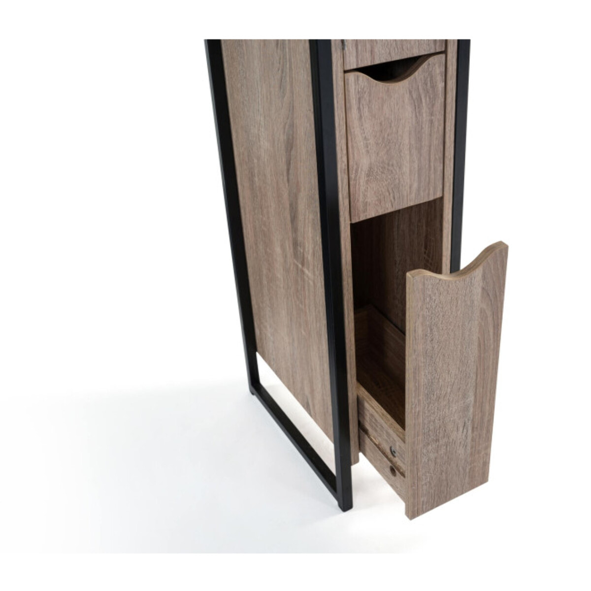 Meuble WC 3 portes design industriel avec étagères