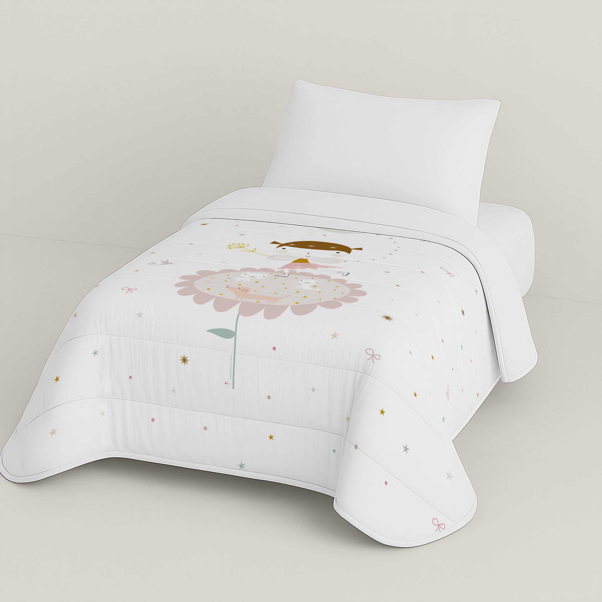 Edredón Nórdico Estampado - Infantil - 100% Algodón - 200 gr/m² con Tacto Pluma - Patinadora