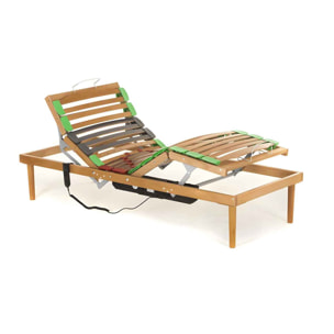 Rete a doghe singola in faggio mod. DynActive alzata testa piedi Motorizzata mis. 120x190 con doghe ammortizzate e basculanti