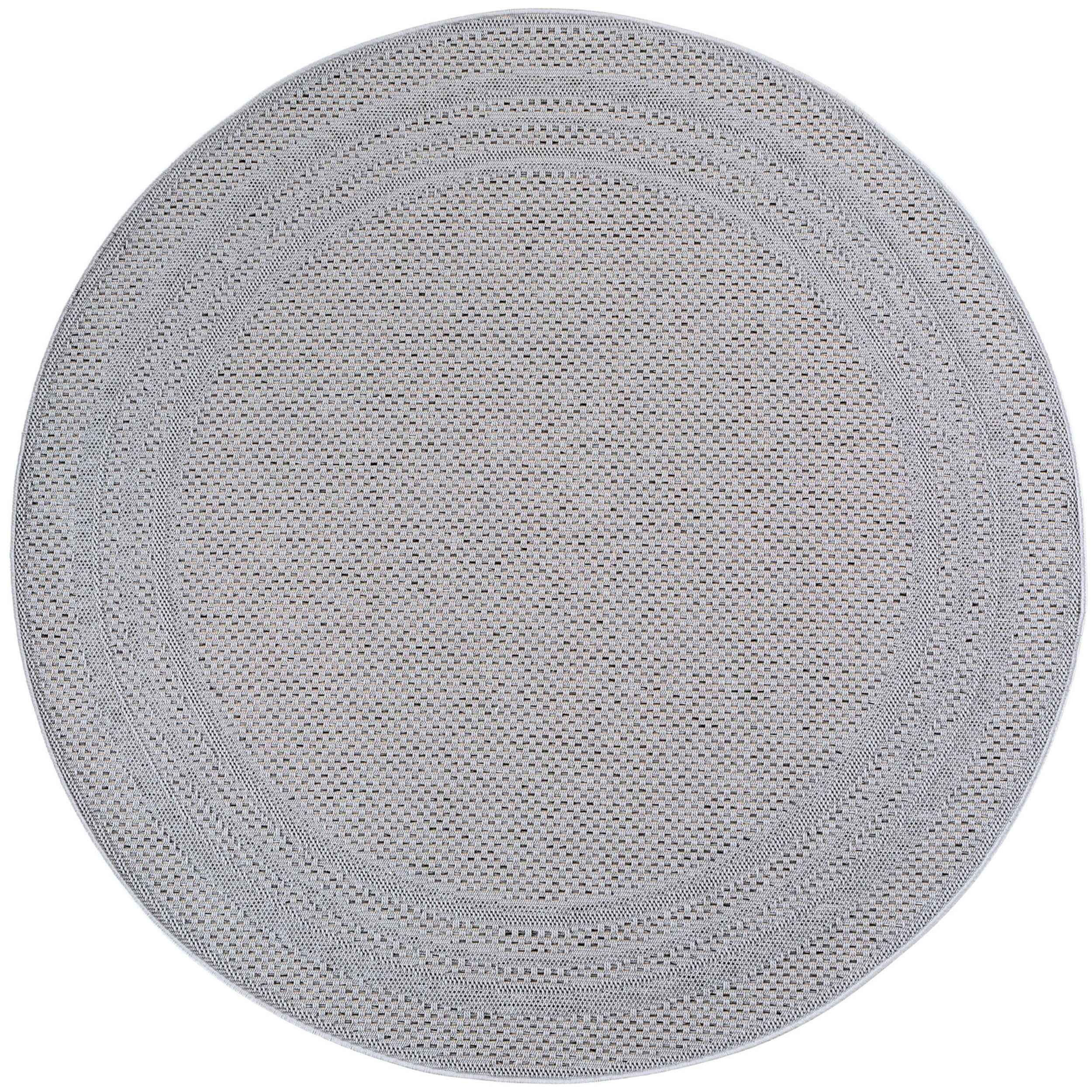 DESERT - Tapis rond intérieur/extérieur gris, design contemporain