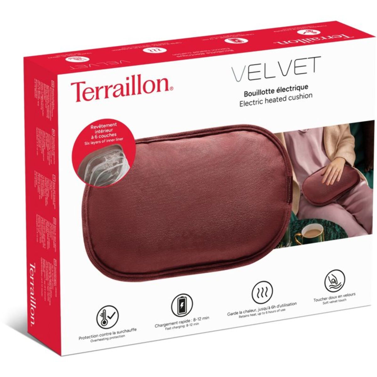 Bouillotte Electrique TERRAILLON Velvet tissu velours