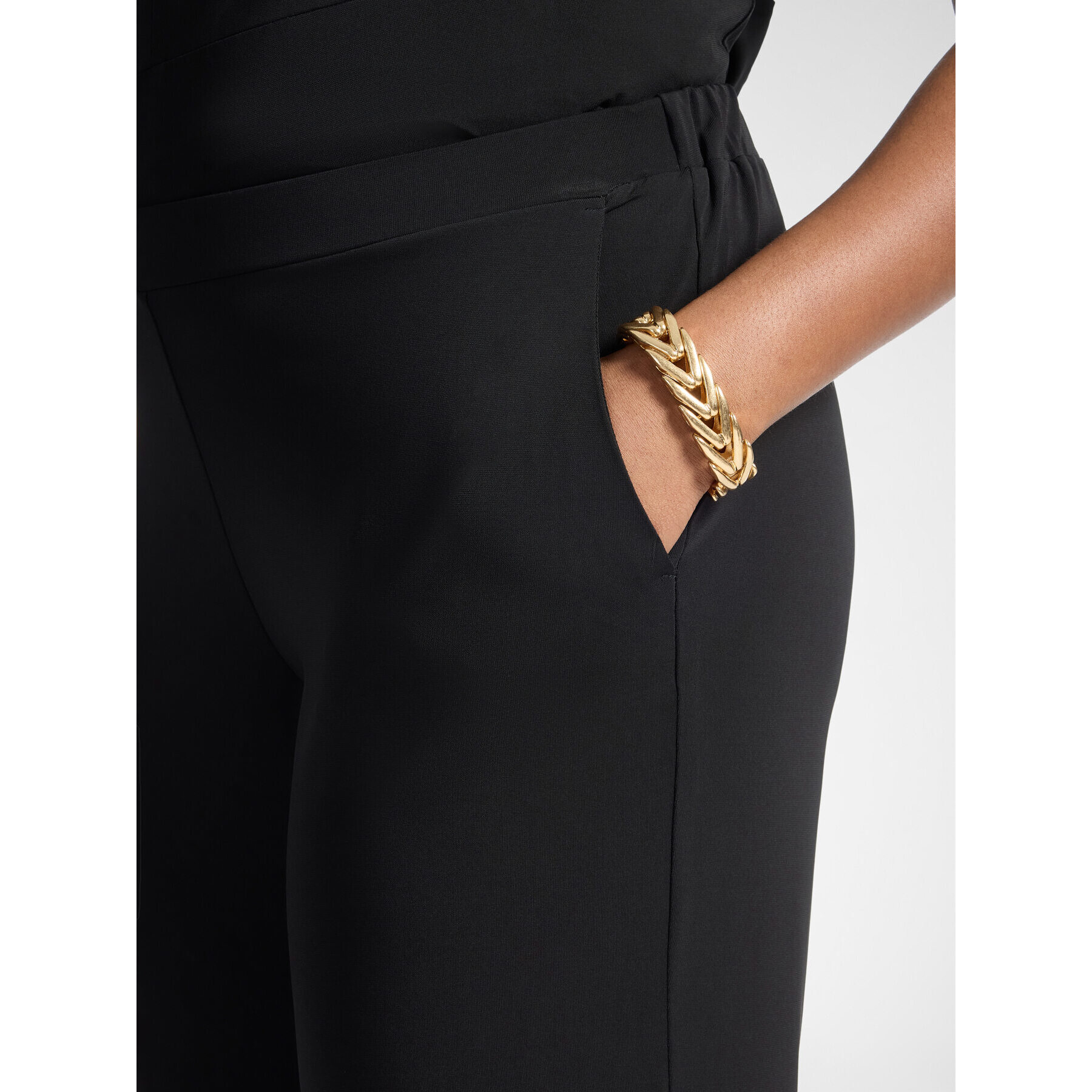Elena Mirò - Pantalones de punto crepé - Negro