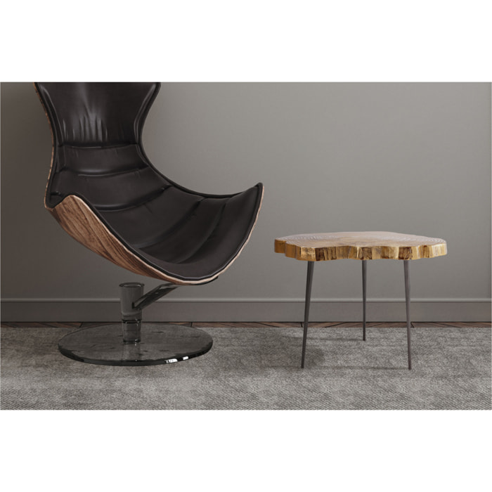 Tavolino Wood Art 225 in alluminio finitura oro