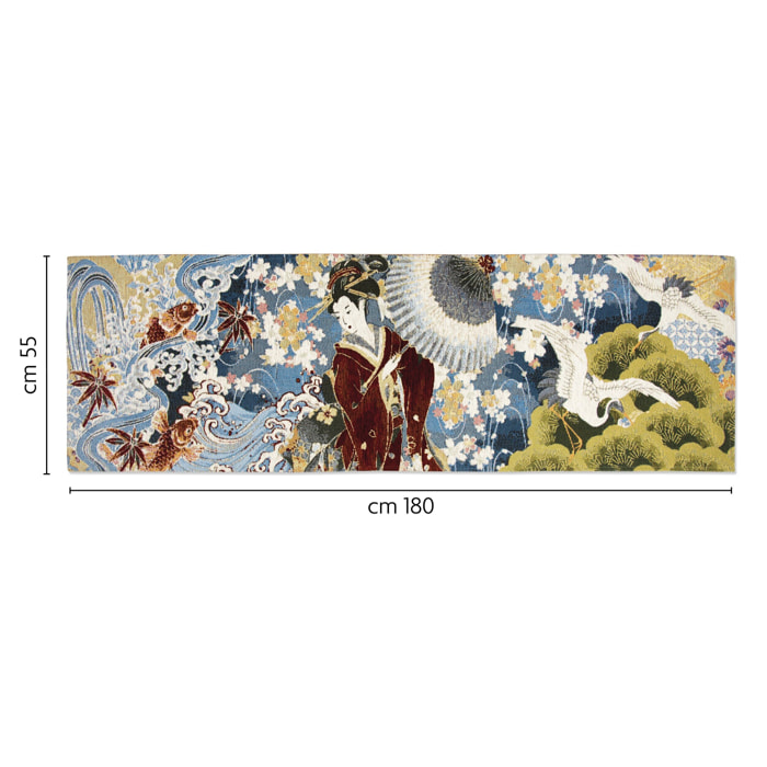 Tappeto Excelsa Kimono in poliestere e cotone 55x180x0,7 cm multicolore