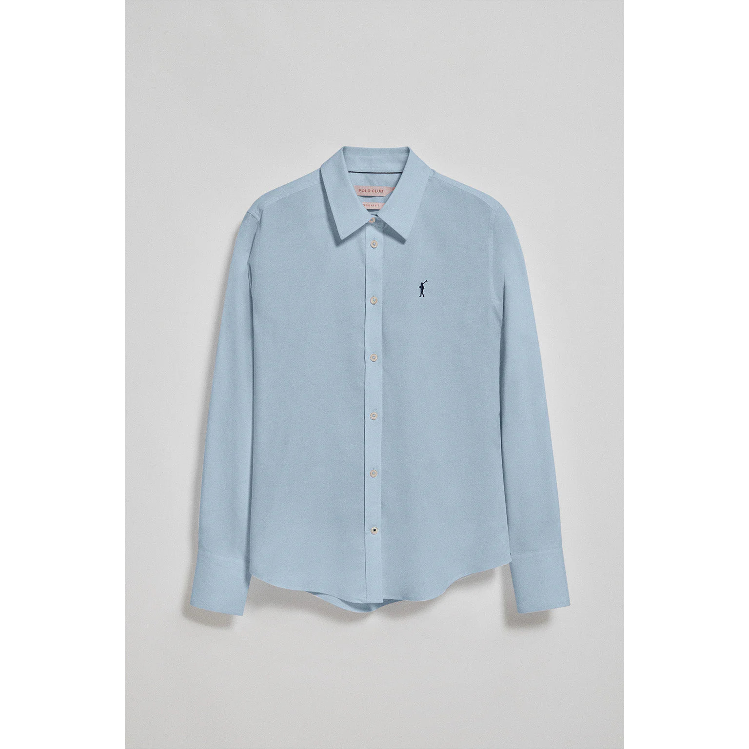 Camicia Oxford Regular fit celeste con logo Rigby Go
