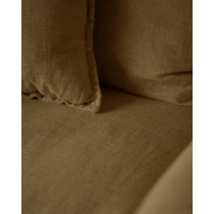 Sillón de algodón y lino desenfundable tono verde de 98x90cm Alto: 81 Largo: 98 Ancho: 90