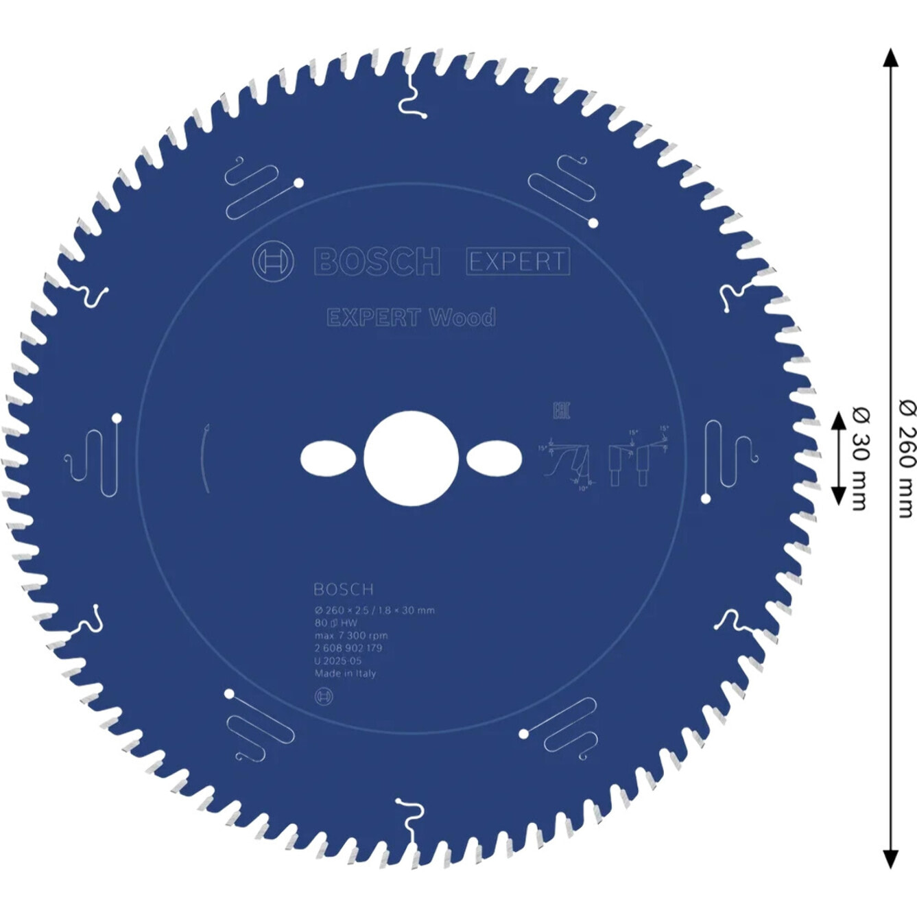 Lame de scie circulaire filaire EXPERT Wood pour scies stationnaires Ø260 mm - BOSCH - 2608902179