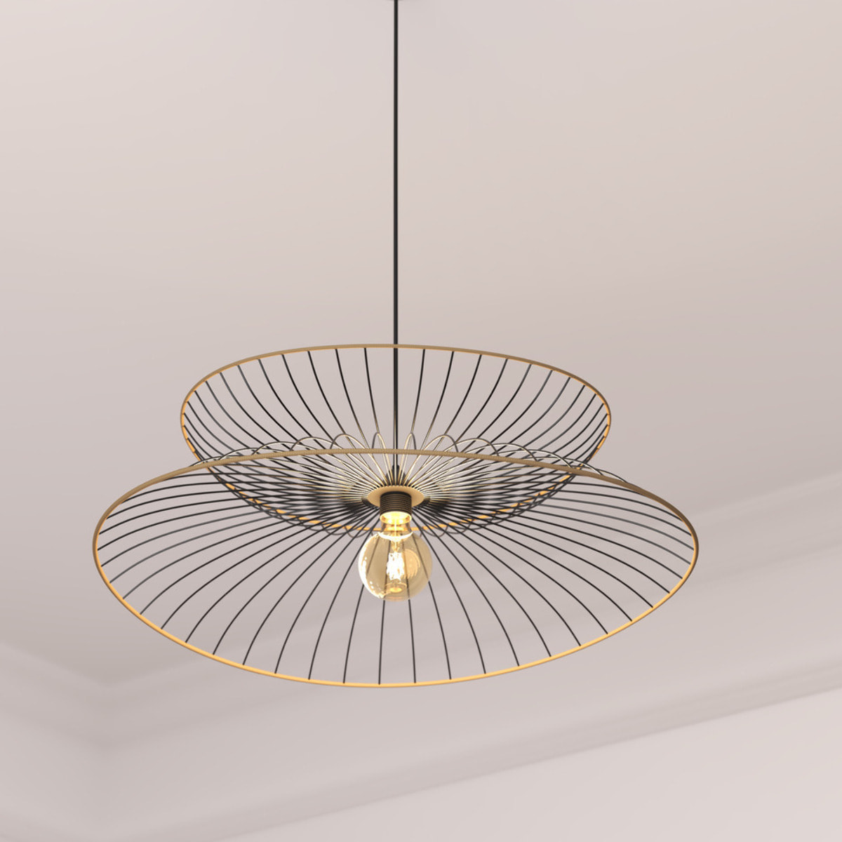 Suspension "Alara" noire - métal filaire D70 cm