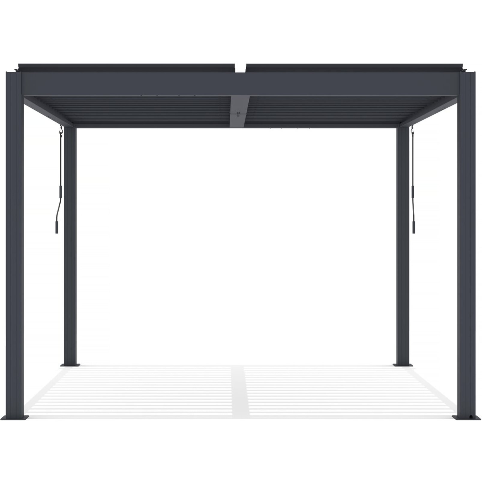 Pergola bioclimatique avec led en aluminium "Windsor premium" 3 x 3 - Gris