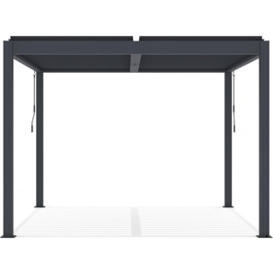 Pergola bioclimatique avec led en aluminium "Windsor premium" 3 x 3 - Gris