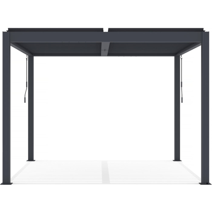 Pergola bioclimatique avec led en aluminium "Windsor premium" 3 x 3 - Gris