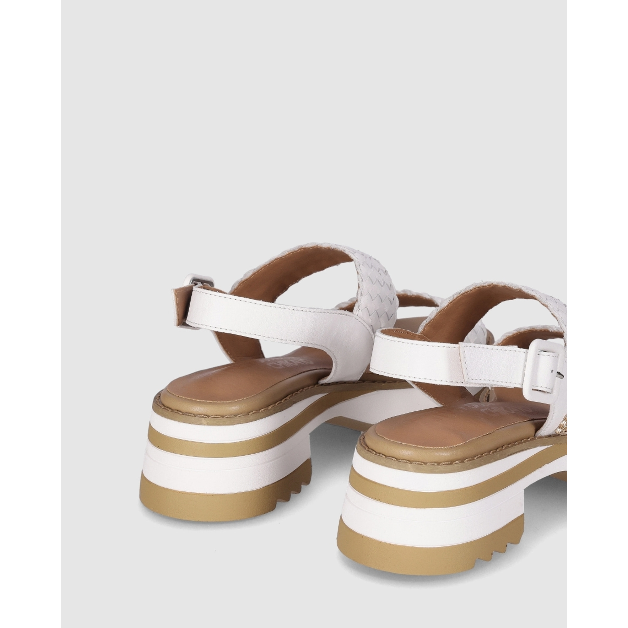 Sandalias de Piel - Blanco - Tacón: 4 cm