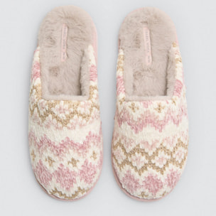 Ciabatte da casa con stampa etnica